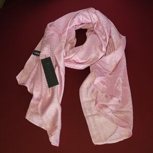 Bebe women's Viscose logo scarf, pink.
